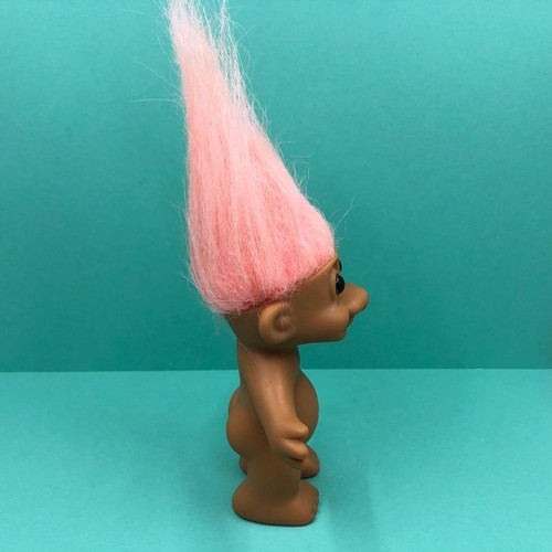 Vintage RUSS Troll Pastel Peach Hair Lucky Doll Mascot Toy Figure 1990s - Picture 3 of 4