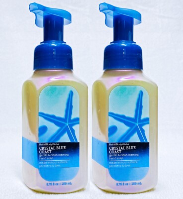 2 Bath & Body Works CRYSTAL BLUE COAST Gentle Foaming Hand Soap 8.75 oz