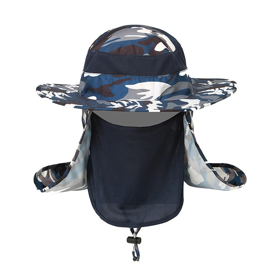 Hombres Camuflaje Pescador Sombrero Exterior Protección Solar Informal Ala Ancha Gorra Cubo Foto 3 de 4