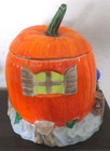 ~VERY RARE~ Gnome Pumpkin House Cookie Jar Canister Halloween 14” Tall Large — photo 7