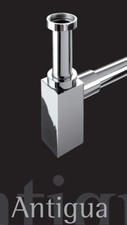 Design Flaschen – Siphon -  Antigua - 1 1/4"  mit Wandrosette - eckig - 225212