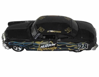Hot Wheels Hudson Hornet D Watson #28 Black w/Blue + Gold Flames