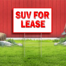 SUV For Lease Coroplast Sign Plastic Indoor Outdoor Yard Sign FREE SHIPPING