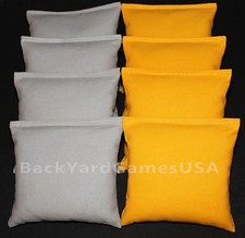 CORNHOLE BEAN BAGS Gray  Yellow 8 ACA Regulation Corn Hole All Weather