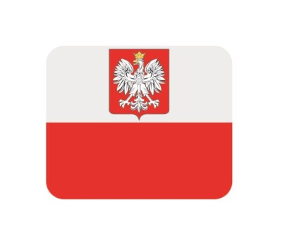Mousepad Fahne Flagge Polen mit Wappen Mauspad