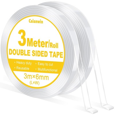 Mini 6mm Doppelseitiges Klebeband Extra Stark Double Sided Tape Transparent Nano