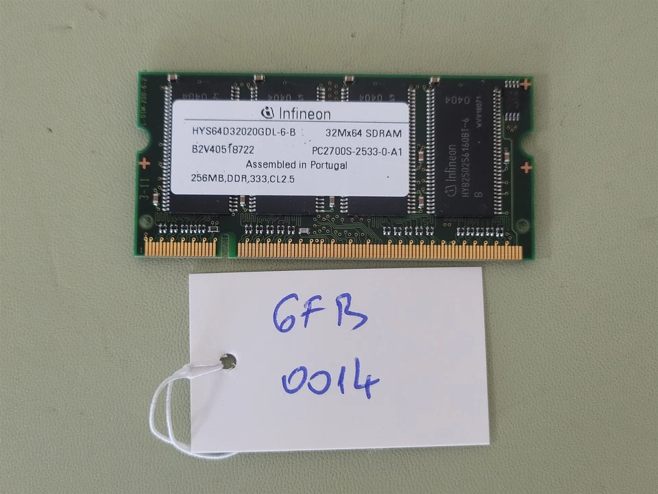 Infineon HYS64D32020GDL-6-B 256MB DDR SDRAM 333MHz CL2.5 Memory - Image 2 of 3