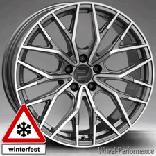 19 Zoll W37 Alufelgen 8,5x19 5x108 ET40 dunkelgrau frontpoliert für Volvo XC90