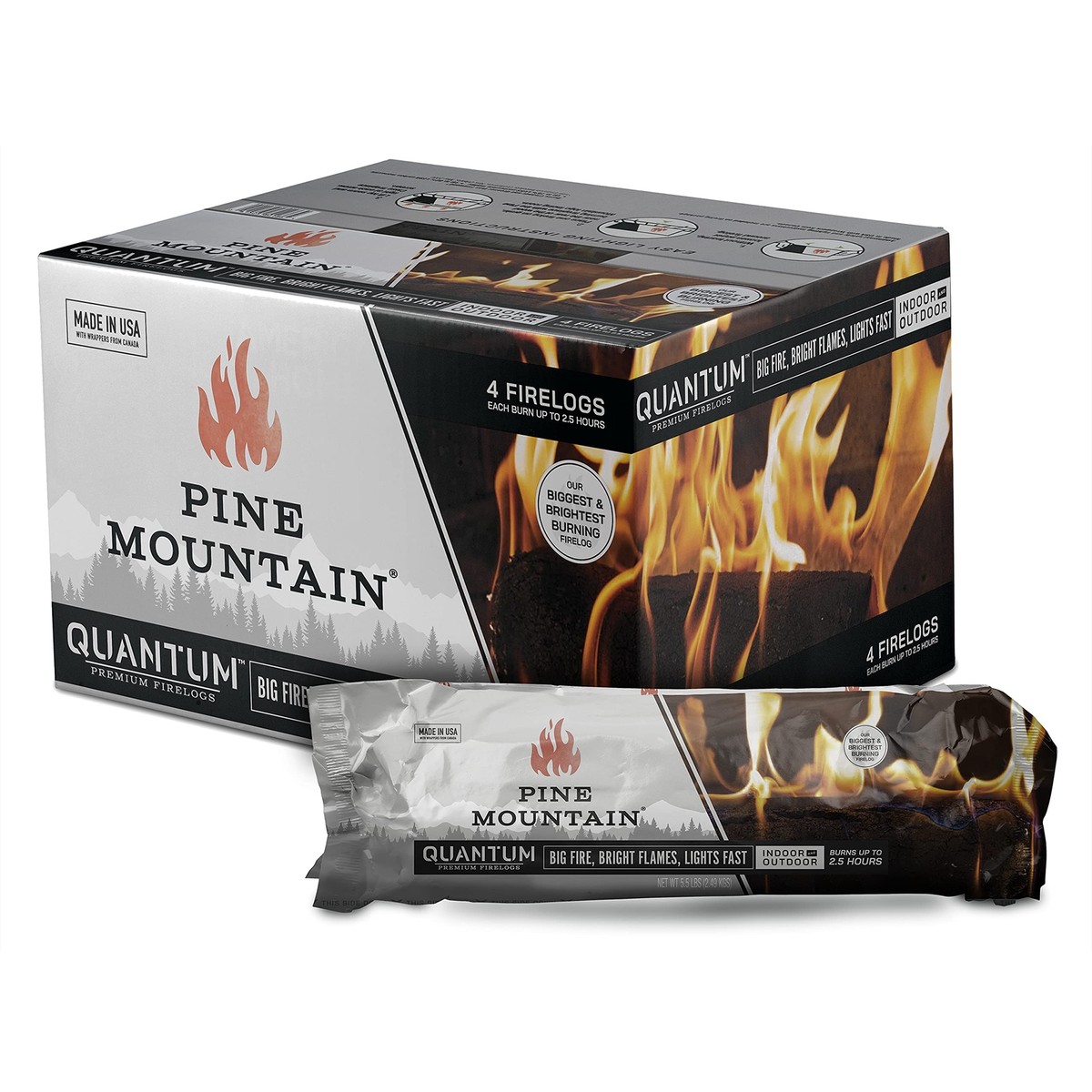 Pine Mountain Quantum 2.5 Hour Easy-Light Firelogs 4 Count | eBay