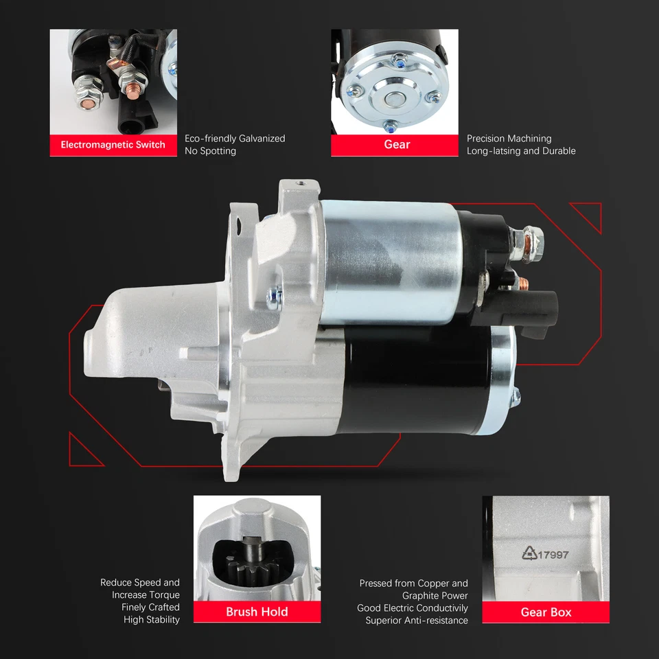 Starter For Buick Enclave Lacrosse Cadillac SRX 3.0L 3.6L 2008-2011 17997 19142 - Image 3 of 4