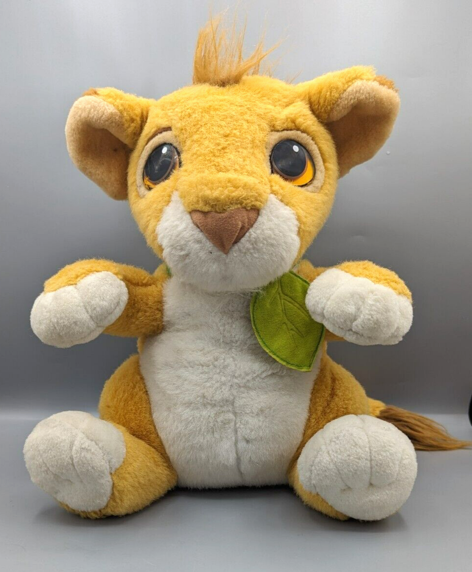Vintage Mattel Disney Lion King TALKING SIMBA 12" Plush STUFFED ANIMAL TOY 1993