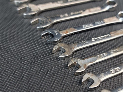Snap on 9pc 6-point Midget Combo Wrench Set 1/8" - 3/8" - Picture 3 of 18