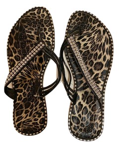 cheetah flat sandals