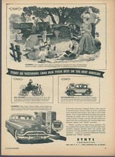 Ethyl Gasoline Oldsmobile Schloemer Rickenbacker Vintage Magazine Print Ad 1952