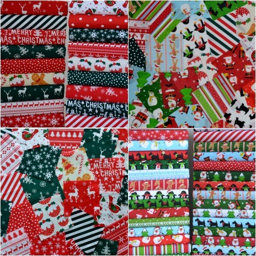 CHRISTMAS FABRIC SCRAPS OFF CUTS REMNANTS 20 PIECES CRAFTS PATCHWORK CARD MAKING - Picture 4 of 7