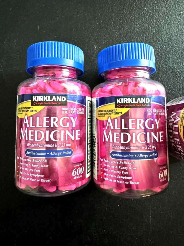 ✳️ Kirkland Signature Benadryl Allergy Relief Medicine 25 mg 600 comprimidos ✳️ Foto 2 de 3