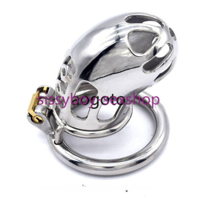 Male Stainless Steel Chastity Device Metal Chastity Cage Belt Lock Constrain