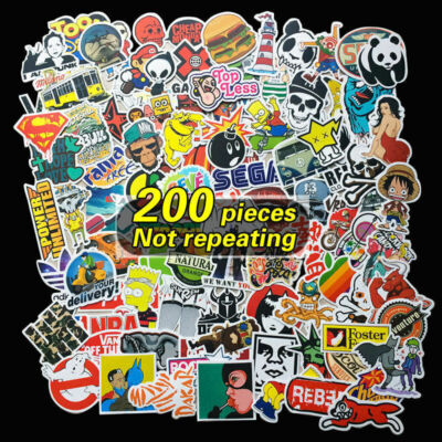 Lot de 50 autocollants Hippie Street Graffiti imperméables colorés en vinyle pour bouteille d'eau, ordinateur portable, skateboard, voiture, vélo, téléphone, casque, pour adolescents, garçons et