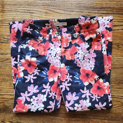 Gerry Weber Roxane Womens Pink Floral Cropped Ankle Jeans Size 34R
