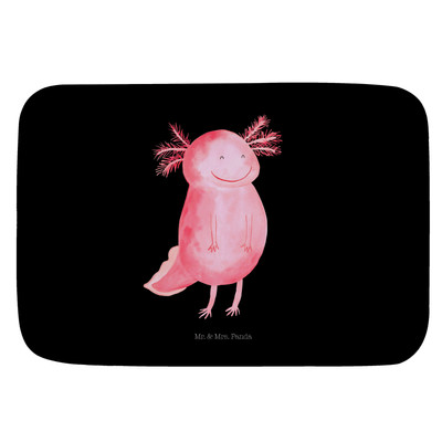 Badvorleger Axolotl glücklich - Geschenk Duschmatte Lurche Badezimmermatte Lurch