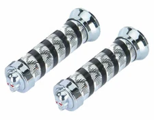 bike Grips Swirl Black/Chrome 9518 Skull. lowrider grips, beach cruiser grips