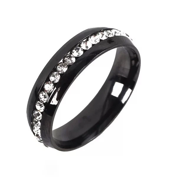 Anillo de compromiso de boda de acero inoxidable dorado plateado para mujer regalos de Navidad Foto 4 de 4