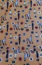 Jerseystoff Jersey Meterware Nähen für Kinder Kleidung Cowboy und Pferd