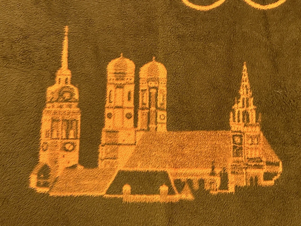 XX Olimpiadas 1972 Munich Juegos Olímpicos Manta Vintage Marrón Naranja Vellón Foto 4 de 4