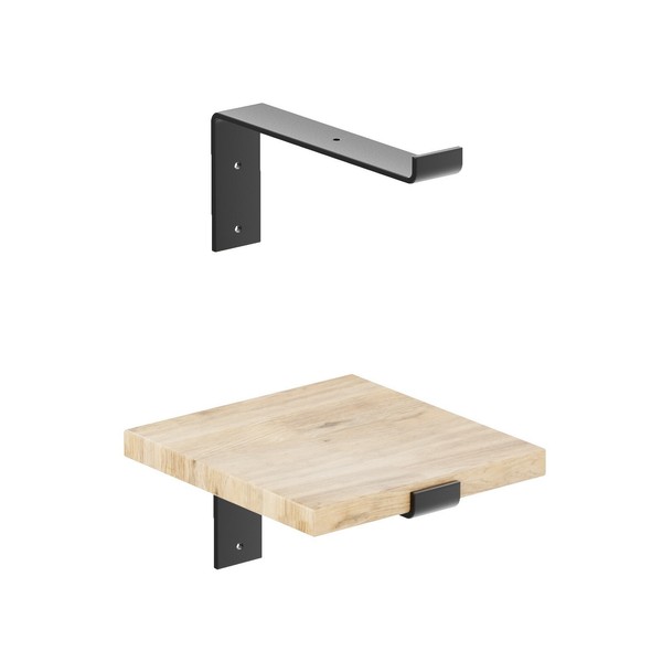 Qls RegalträGer 1 StüCk FüR Wandregal 21X10X4 Cm Schwarz Stahl 11097-image