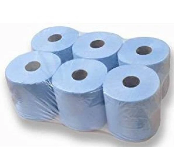 Workshop Wipes Blue Roll Centrefeed Paper Cleaning Hand Towels Tissue Pack of 6