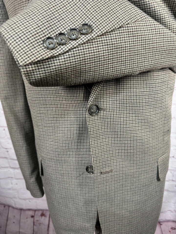 Abrigo Blazer Chaqueta Deportivo CLUB ROOM Para Hombres Marrón PATA DE GALLO A CUADROS AJUSTE REGULAR 44R Foto 4 de 4