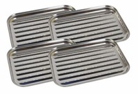 4X Edelstahl Grillschale 35X24Cm Bbq GrillzubehöR Pfanne GemüSeschale Grillkorb