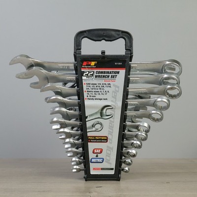 Performance Tool W1084 22 Piece SAE And Metric Combination Wrench Set 