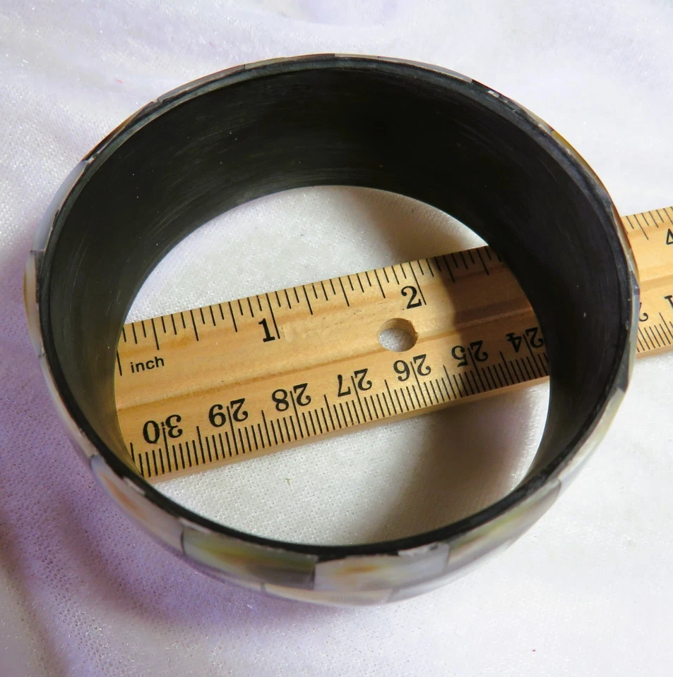 Wonderful Hand Crafted Cuff Bracelet With Mother of Pearl Inlay - Image 2 of 3