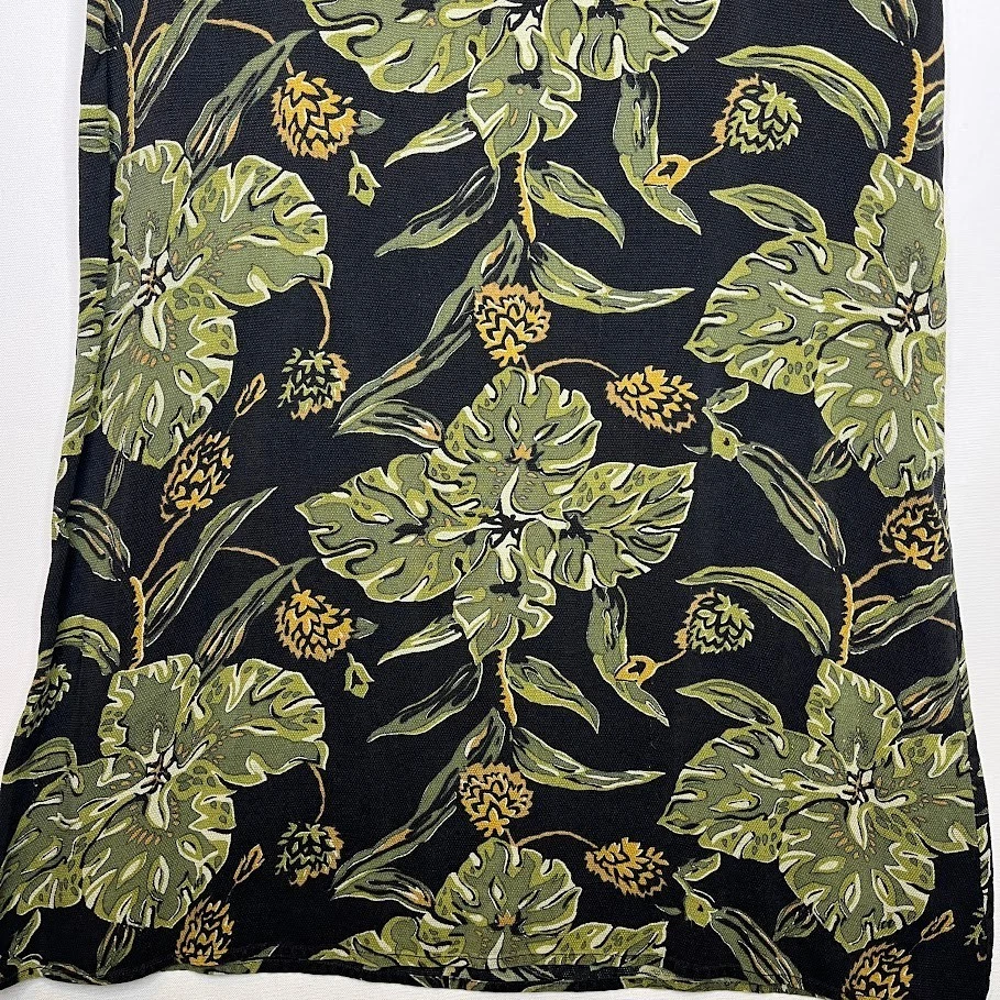 Tommy Bahama 100% Silk Floral Shirt Black Green Women’s M Short Sleeve - Image 3 of 4