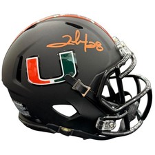 Clinton Portis Autographed Miami Hurricanes (Black Nights) Mini Helmet - JSA