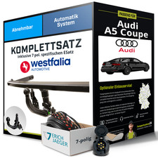 Für AUDI A5 Coupe Typ F53, F5P Anhängerkupplung abnehmbar +eSatz 7pol 16- Kit