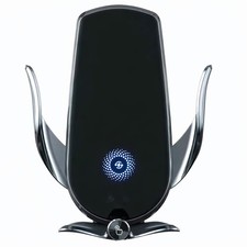 15W Wireless Car Charger Mount Fast Charging Auto-Clamping Phone Holder for iP