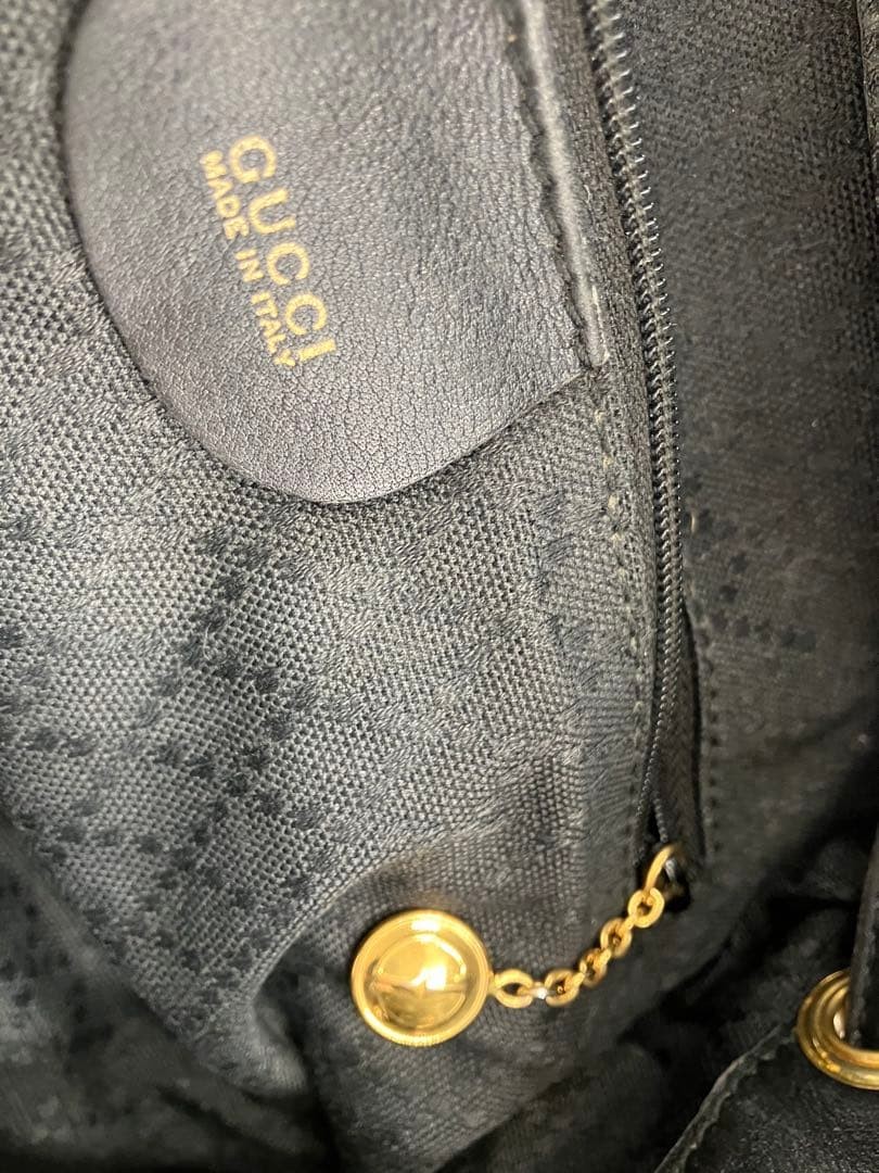 GUCCI Bamboo Drawstring Mini Backpack Rucksack Le… - image 19