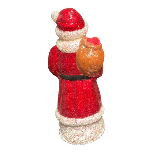 Ino Schaller Red Glitter Santa Bag of Apples German Paper Mache Candy Container - Picture 6 of 6