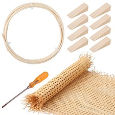Rattan Repair Kits with 1 PC 14 Inch x 3.3 Feet Cane Webbing Roll, 1 PC 1/4 I...