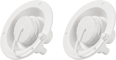 (2-Pack, White) Universal Fit Gravity Feed Fresh Water Fill Hatch Inlet for RV T