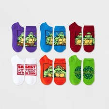 Boys' Teenage Mutant Ninja Turtles 6pk, Size XS/S, No Show Socks