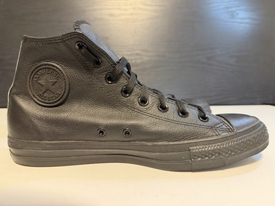 Converse Chuck Taylor All Star Leather Black Mono 135251C Women's 12 Men's 10