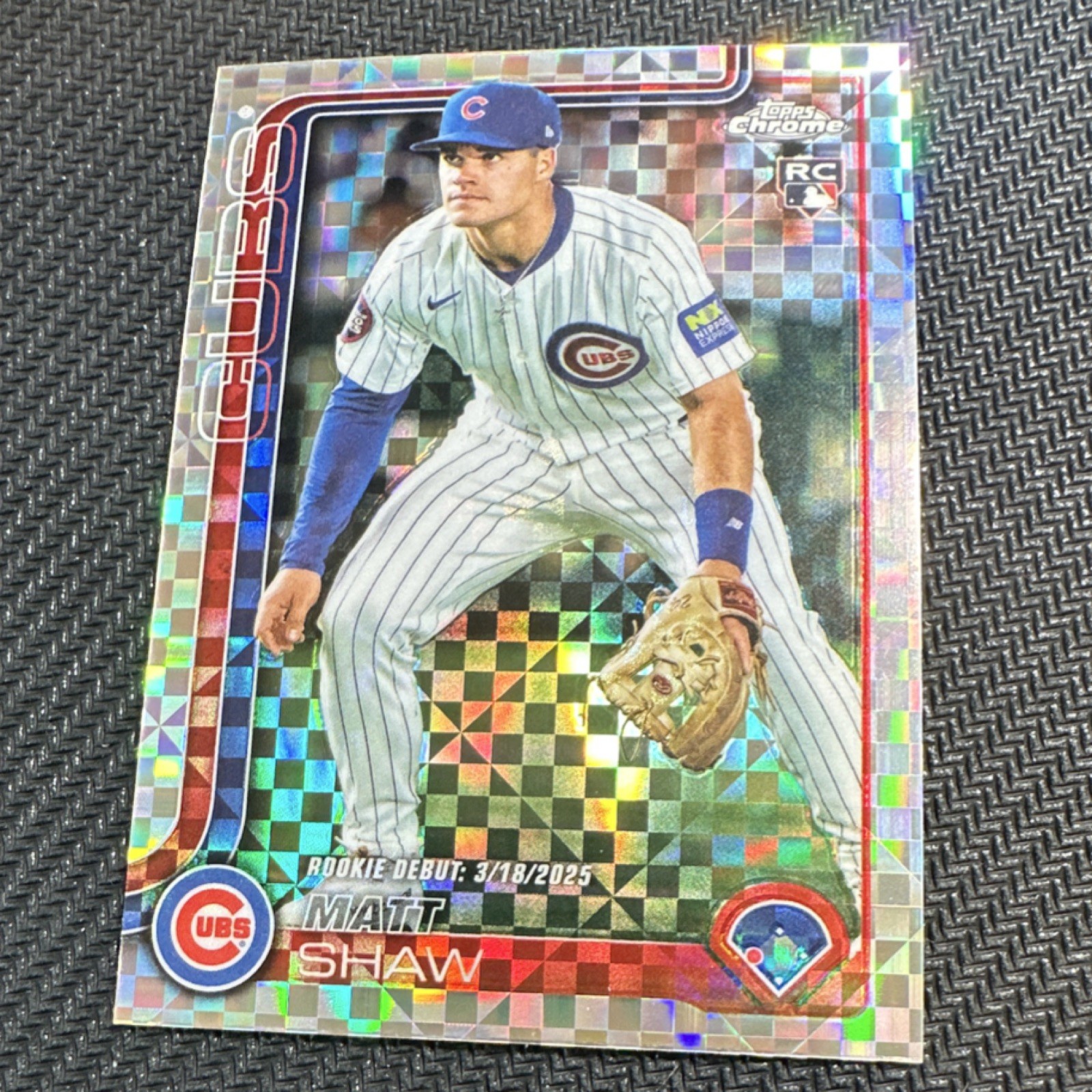 2025 Topps Chrome Update Series Checkerboard Matt Shaw Rookie Debut Cubs #USC135