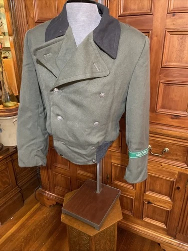Vintage 1990s Reworked East German DDR Grenztruppen Military Wool Bomber Jacket - product listing photo