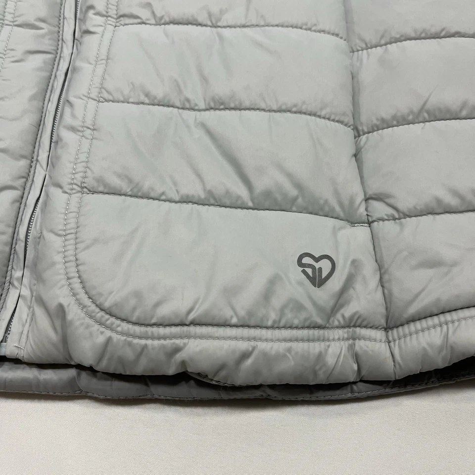 Straight Down Puffer Vest Women's Gray Size Small Sleeveless Golf Outdoors Hike - Image 2 of 4