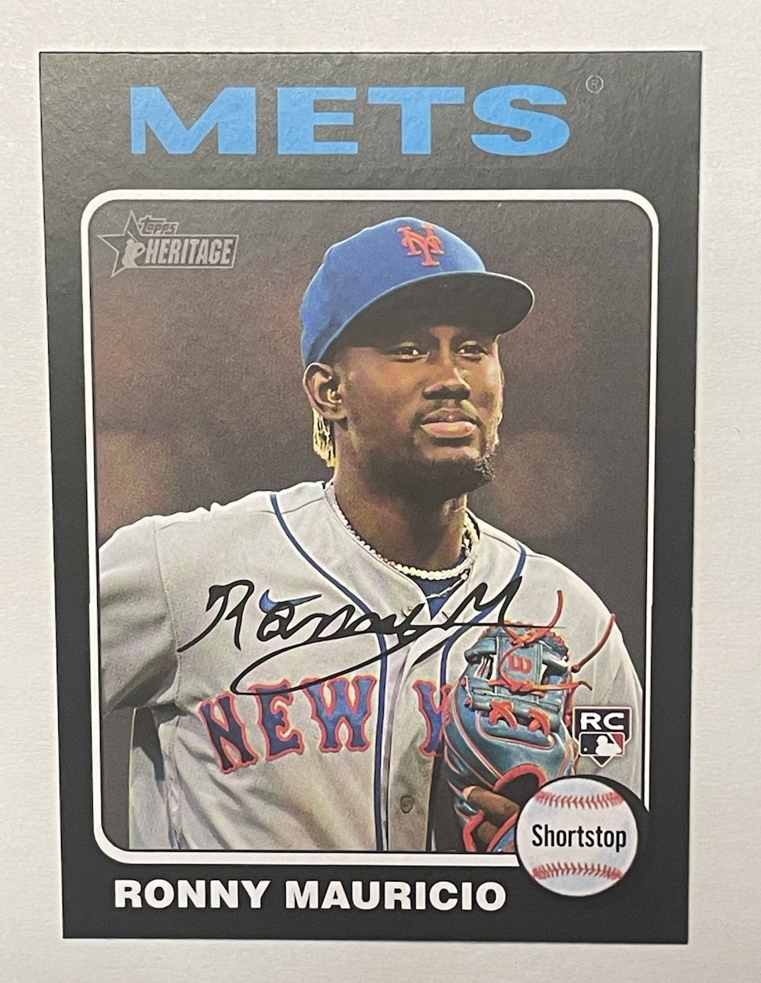 2024 Topps Heritage Ronny Mauricio Black Border #296 Rookie New York Mets