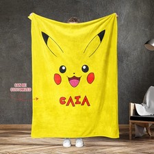 Personalized Pika Blanket USA Made Sherpa Fleece Custom Text Gift Throw