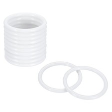 12Pcs Dream Catcher Rings, 1.7" Plastic Macrame Wreath Floral Round Hoop, White